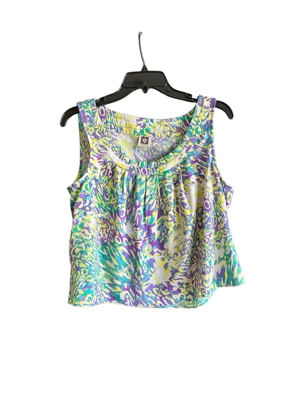 Anne Klein Colorful Abstract Print Sleeveless Tank Top. Size Large